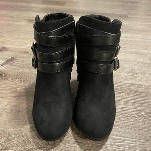 Black ankle booties. Material girl size 5. Worn 2x. No box